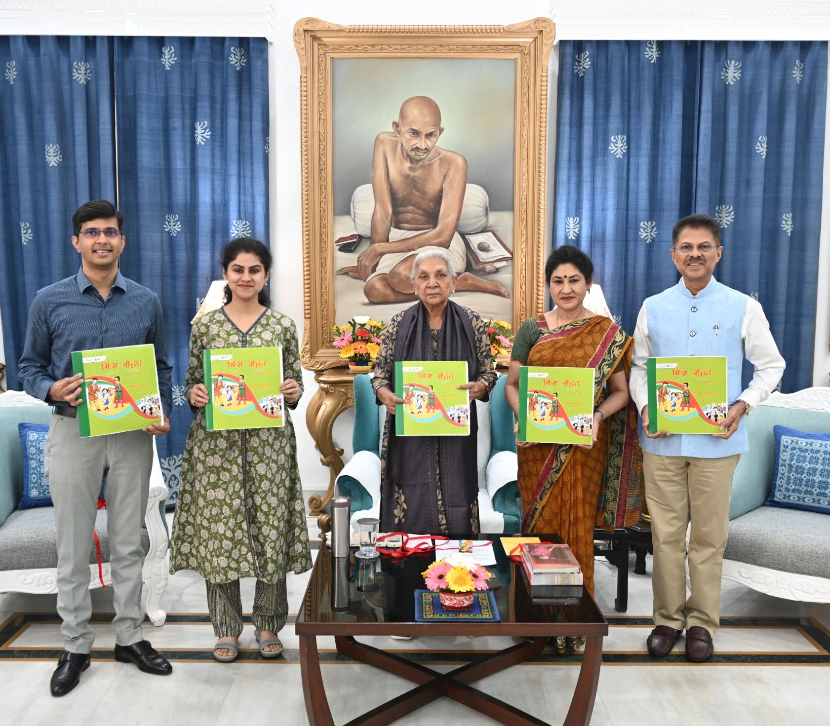 Governor released Braille books written by Dr. Anita Bhatnagar Jain for visually impaired children.